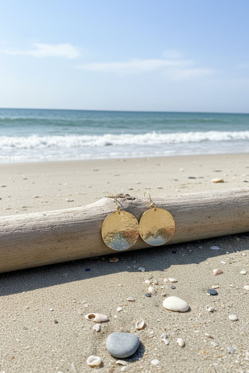 Silver Hammered Earrings