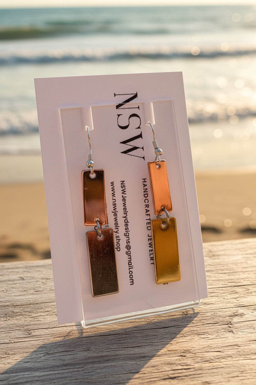 Gold and Silver Dangle Earrings