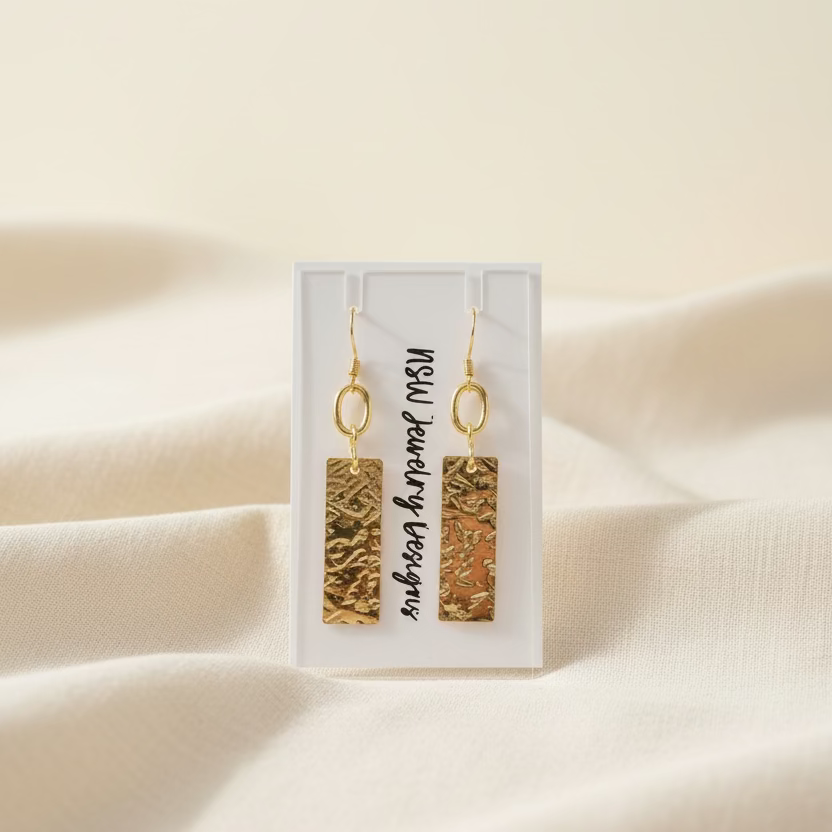 Bar and Oval Earrings