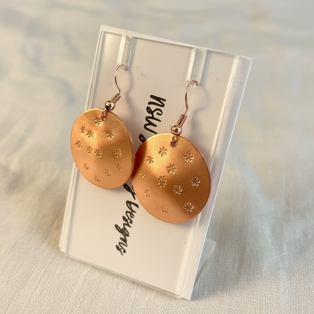 Copper Daisy Earrings