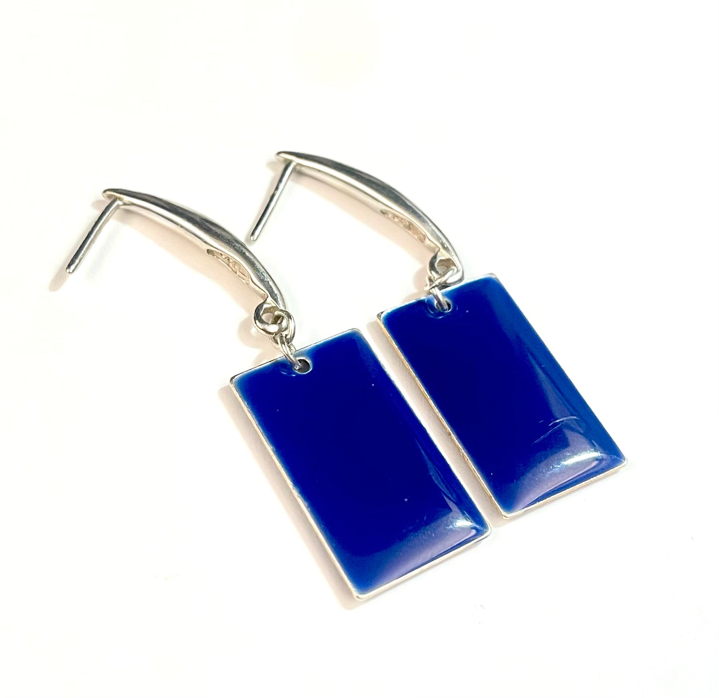 Blue Enamel Earrings