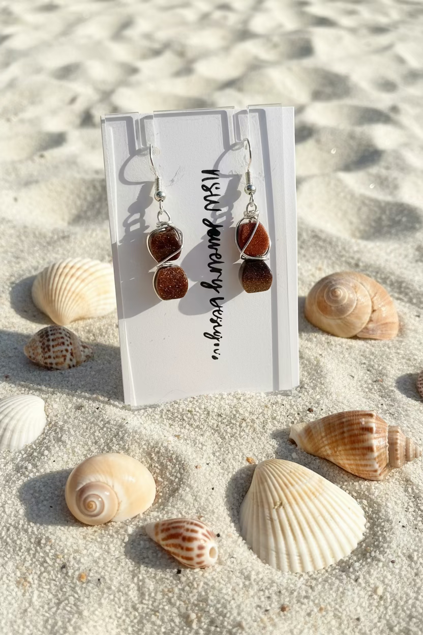 Tiger Eye Wire Wrapped Earrings