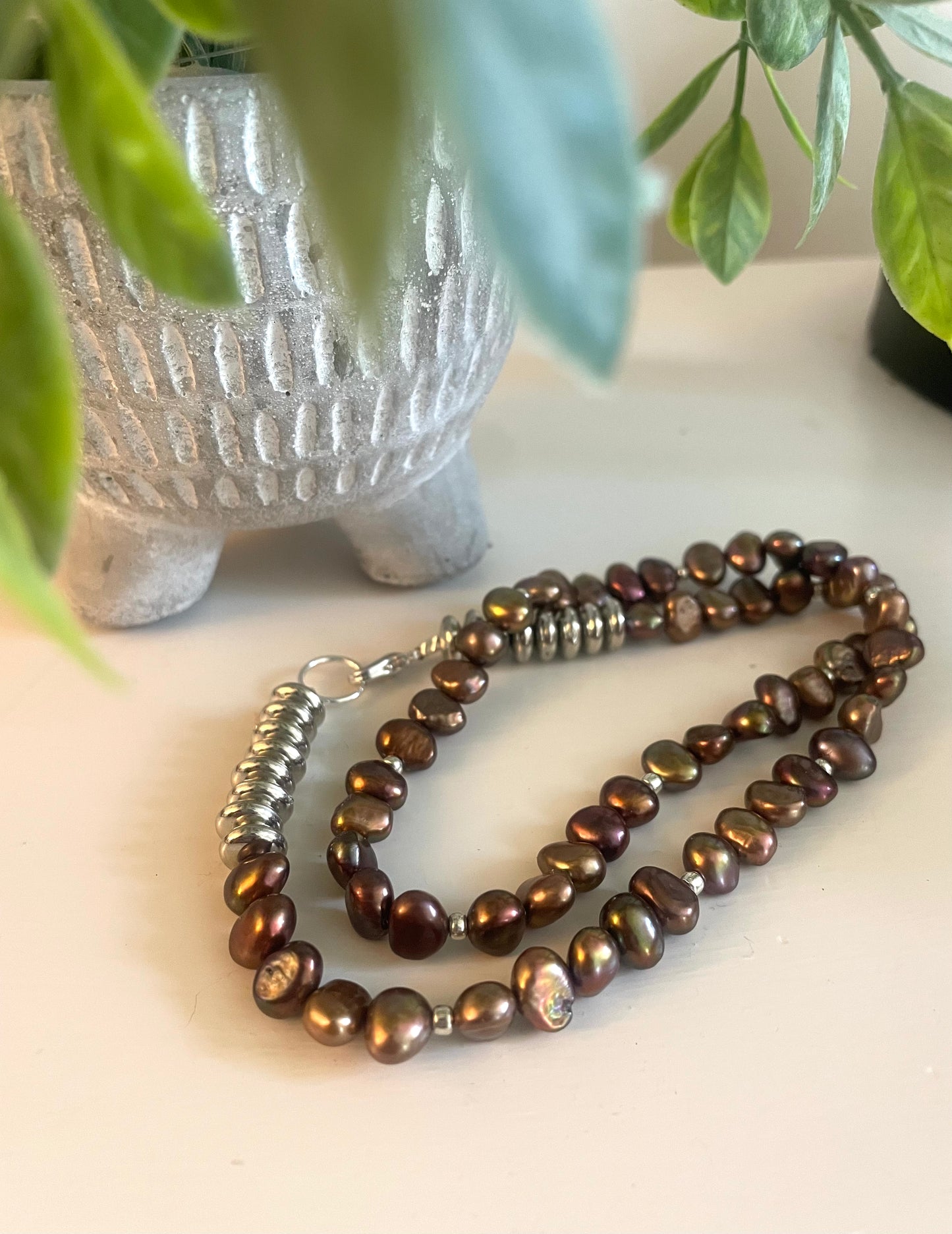 Deep maroon Beaded Necklace