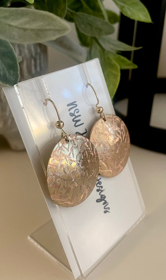 Brass Etched Earrings