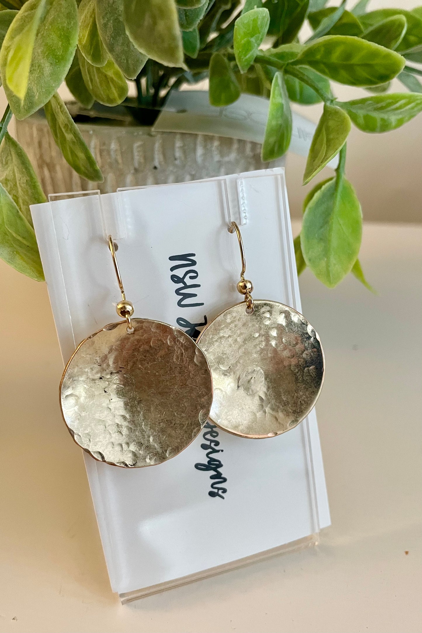 Silver Hammered Earrings