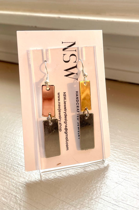 Gold and Silver Dangle Earrings