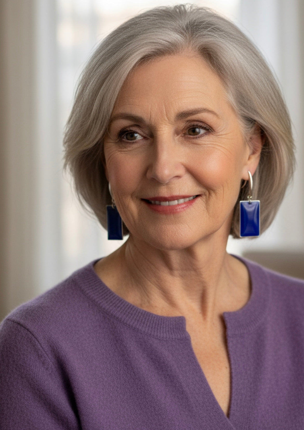 Blue Enamel Earrings