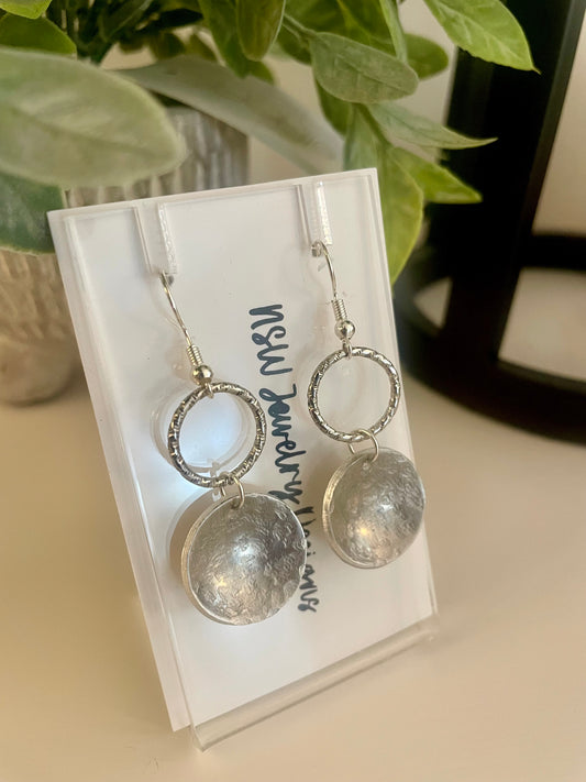 Aluminum Silver Bowl Earrings