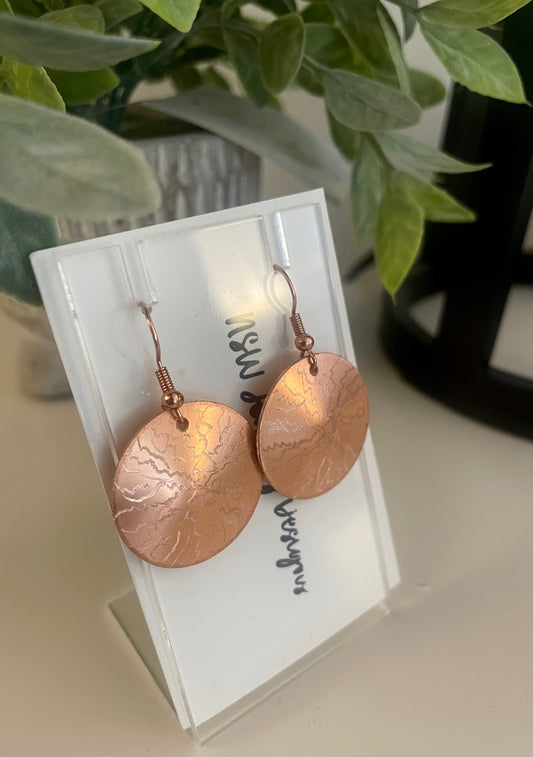 Copper "Lightning" Earrings