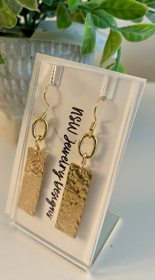Bar and Oval Earrings