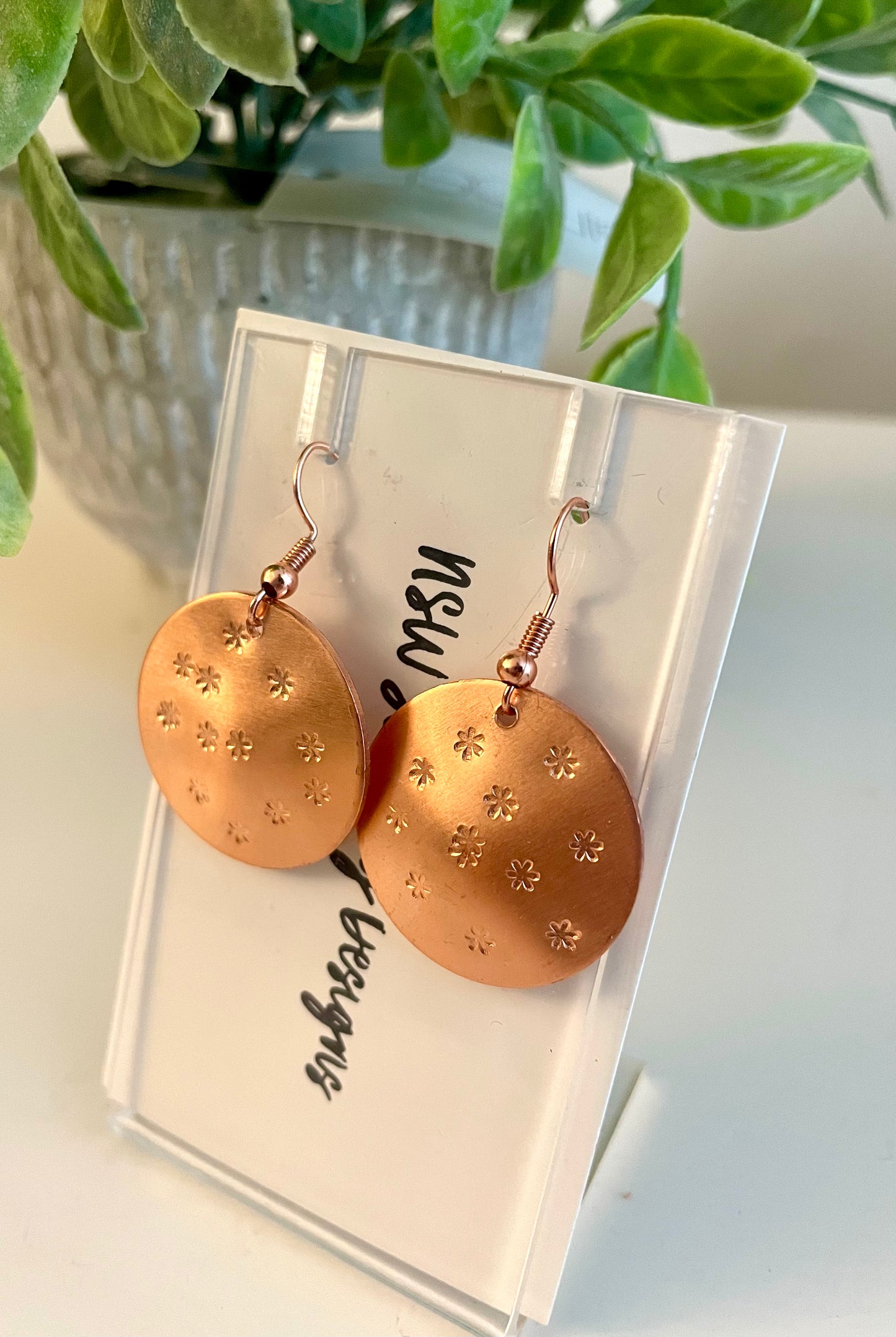 Copper Daisy Earrings
