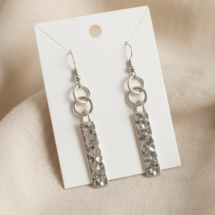 Sunlit Sea Circle and Bar Earrings