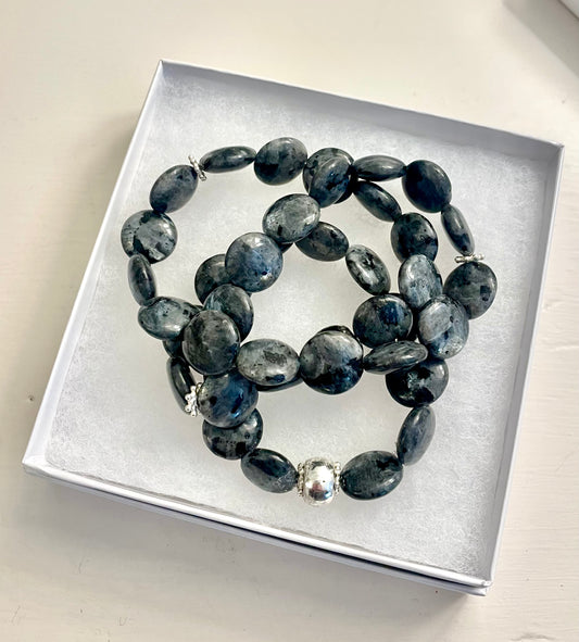 Gray Moonstone Stretch Necklace