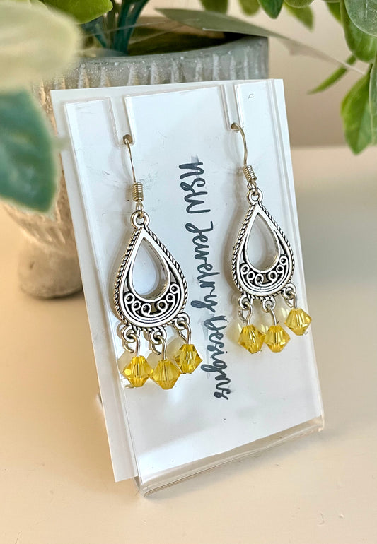 Yellow Chandelier Earrings