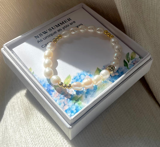White Hydrangea Bracelet