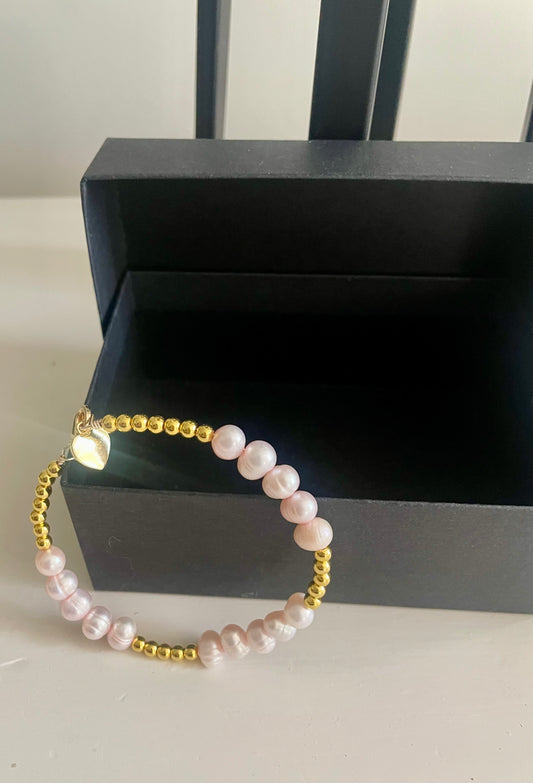 Pink and Gold Wire Bracelet
