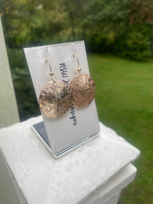 Copper Etched Earrings